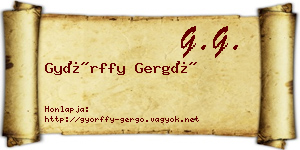 Győrffy Gergő névjegykártya